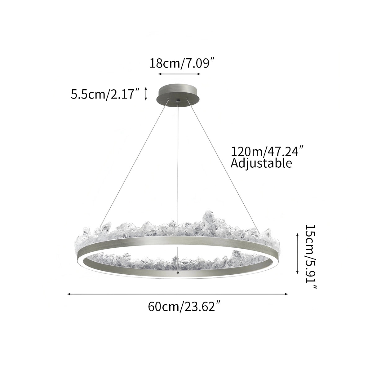 Antizer Modern Light Luxury Iceberg Chandelier