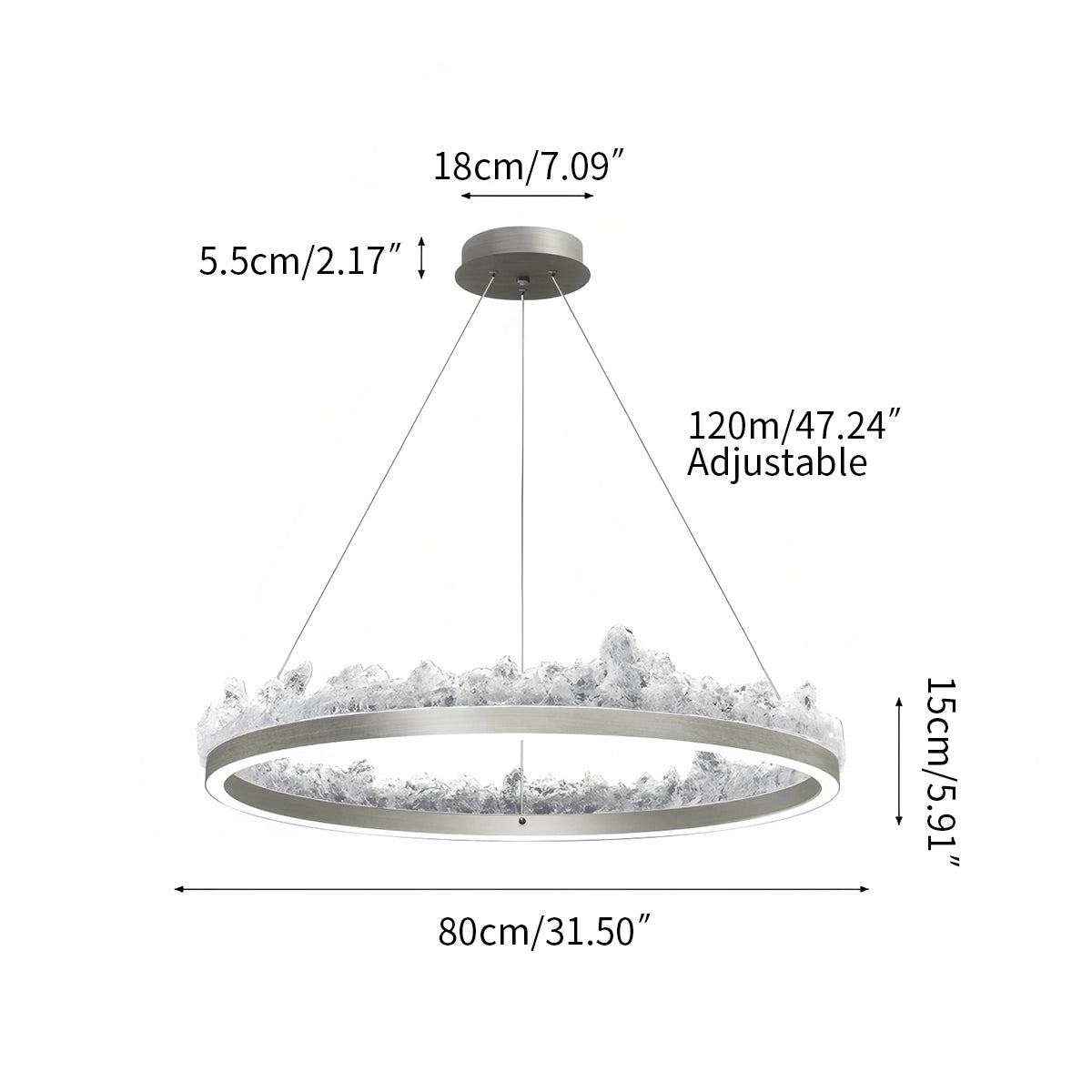 Antizer Modern Light Luxury Iceberg Chandelier