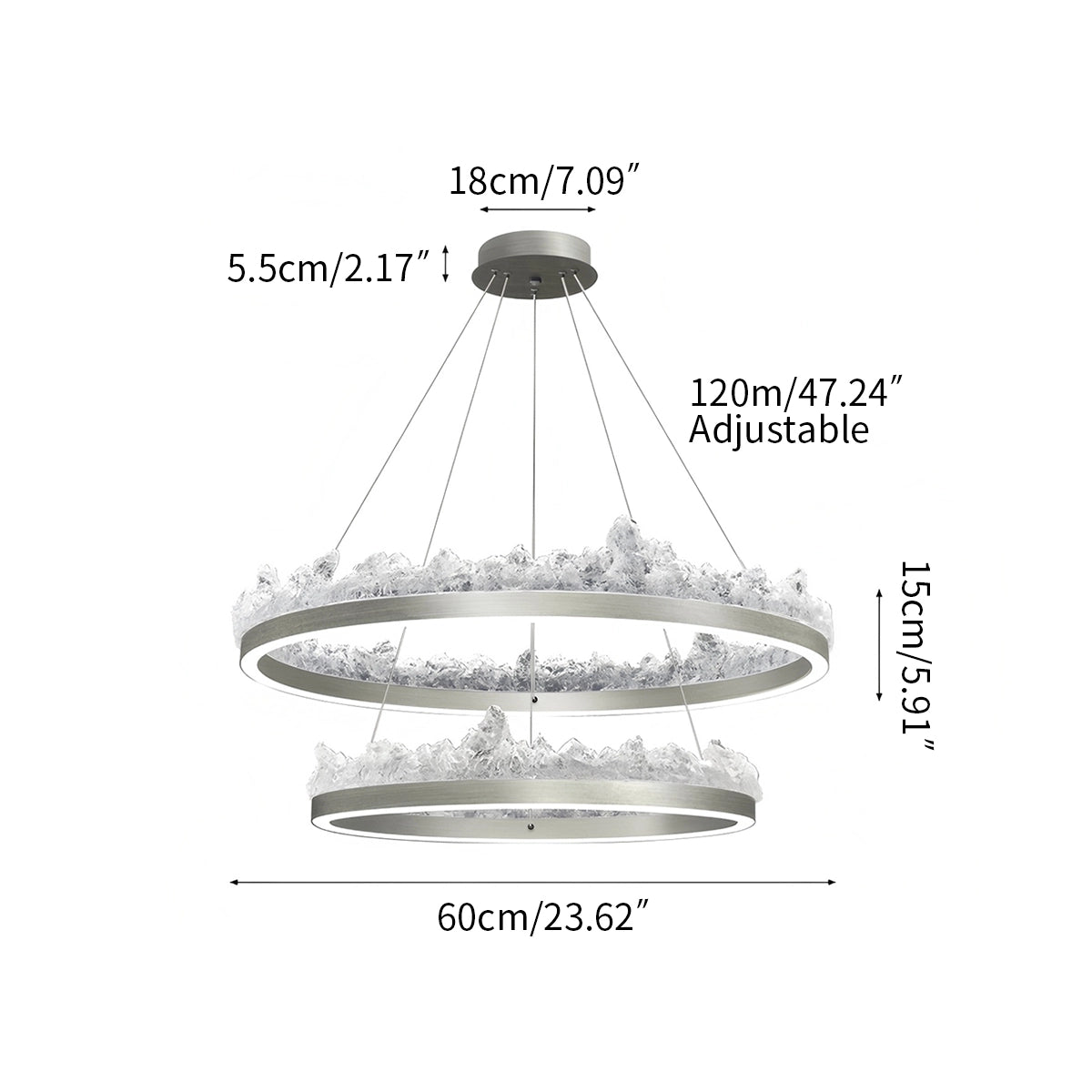 Antizer Modern Light Luxury Iceberg Chandelier