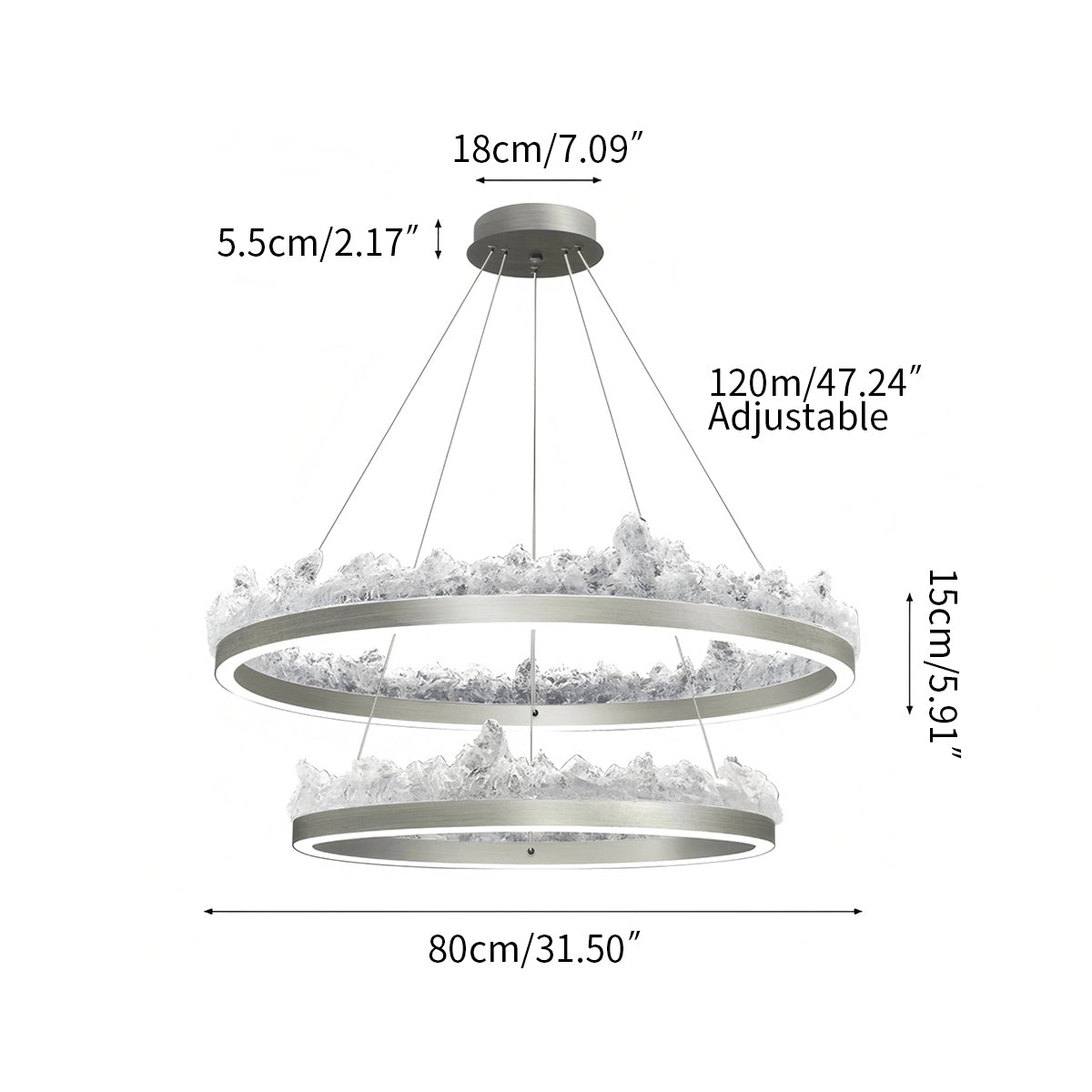 Antizer Modern Light Luxury Iceberg Chandelier