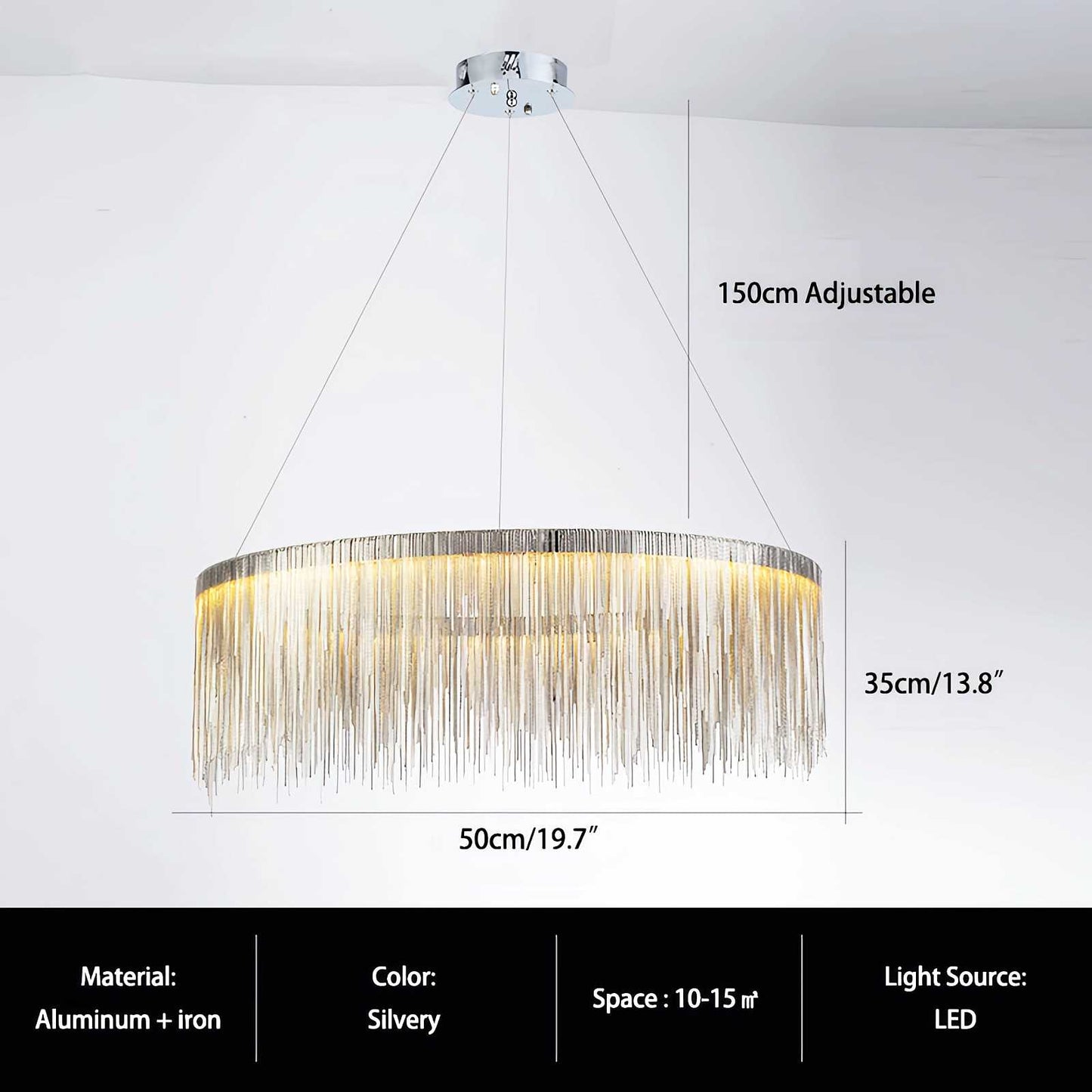 Antizer Modern Art Decor Tassel Chandelier