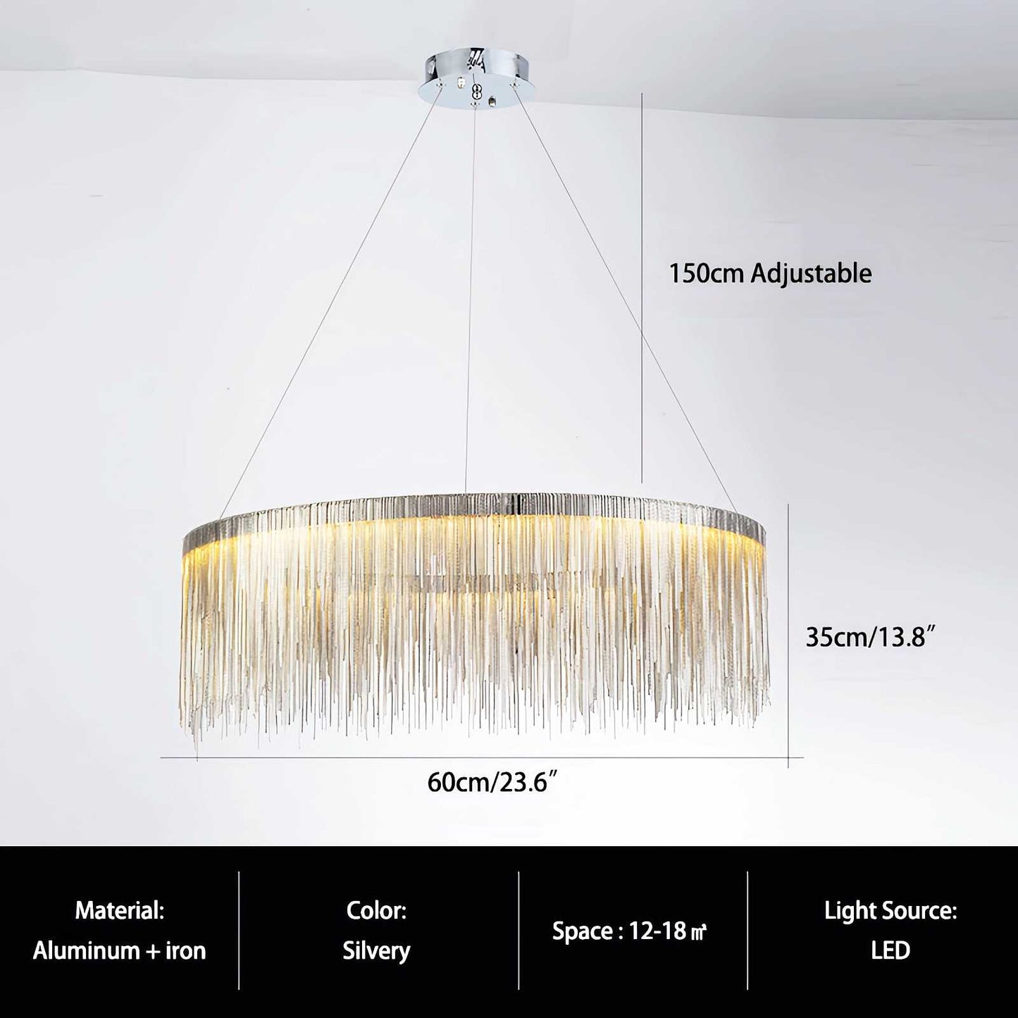 Antizer Modern Art Decor Tassel Chandelier