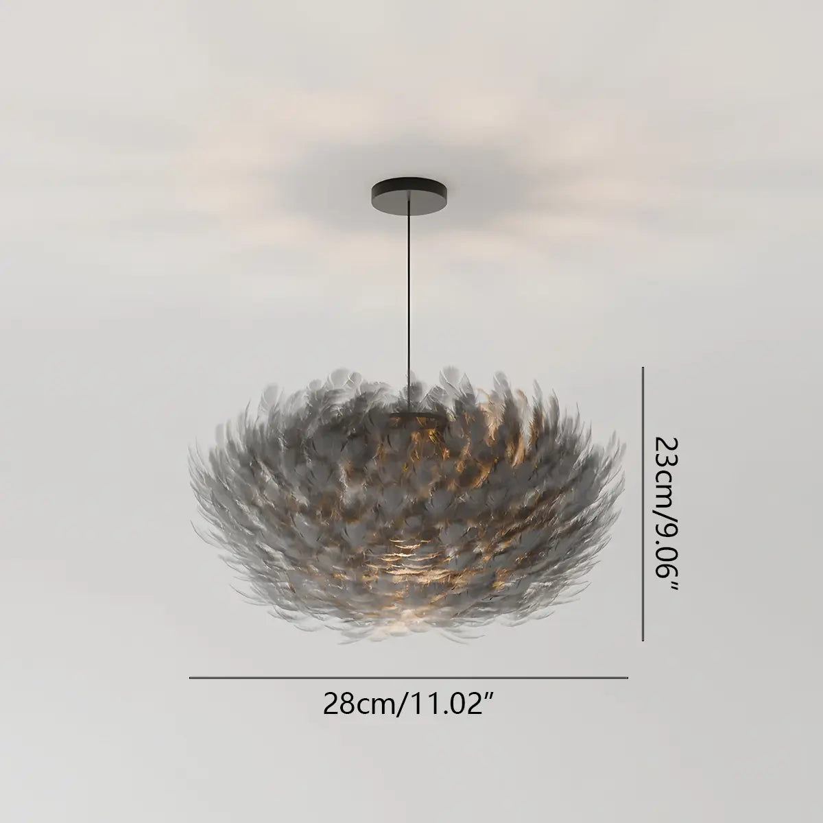 Antizer Goose Feather Pendant Light for Bedroom