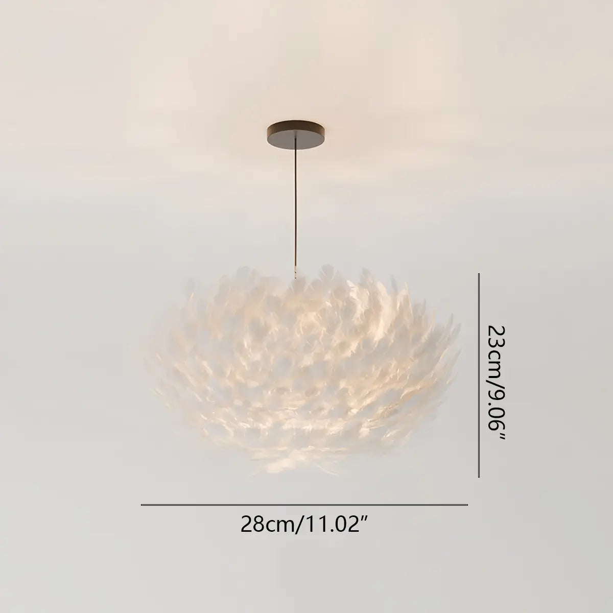 Antizer Goose Feather Pendant Light for Bedroom