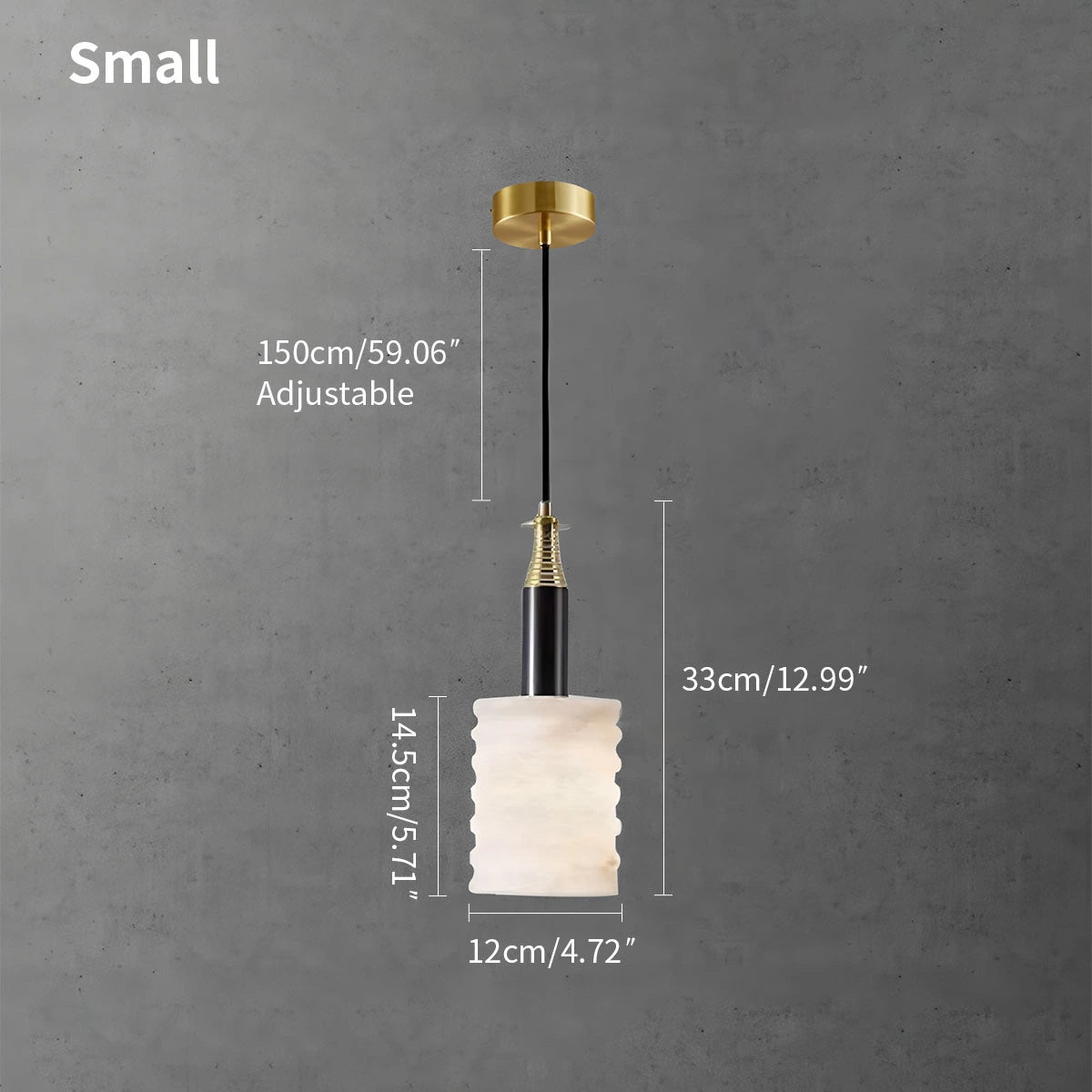 Antizer Cylindrical Spanish Marble Bedside Pendant Light