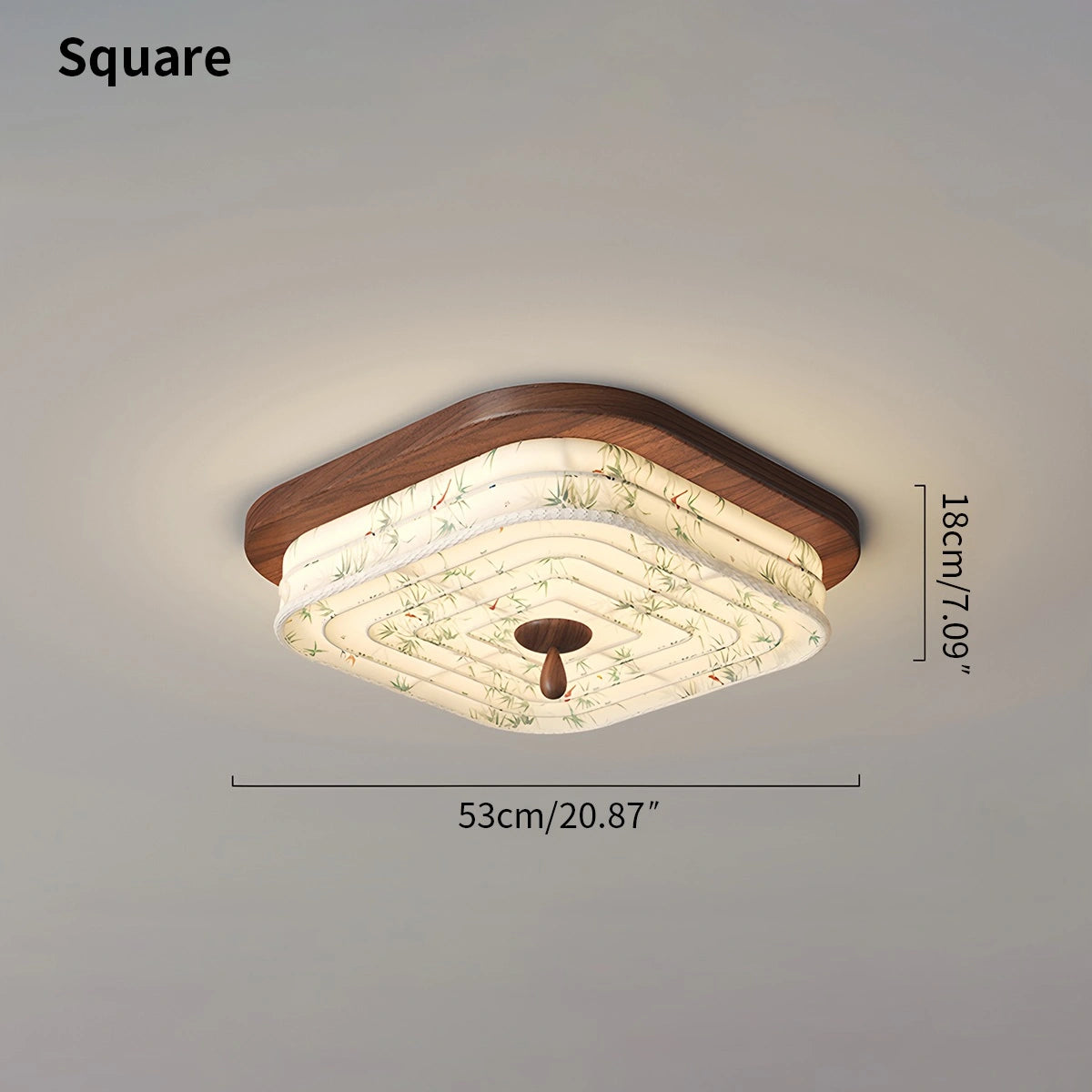 Antizer Walnut Color Fabric Ceiling Lamp for Bedroom