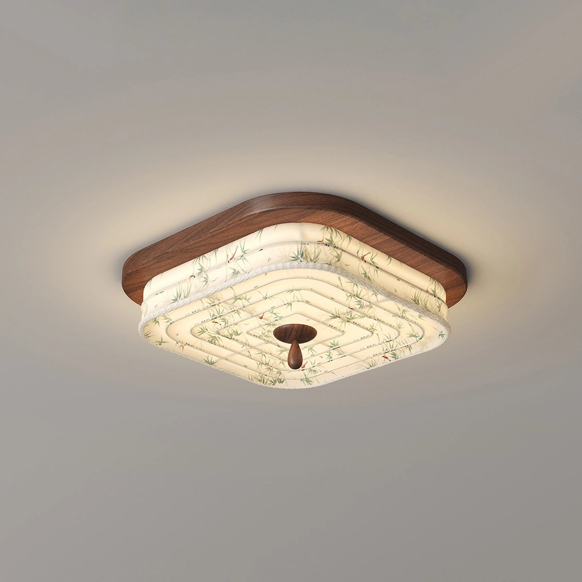Antizer Walnut Color Fabric Ceiling Lamp for Bedroom