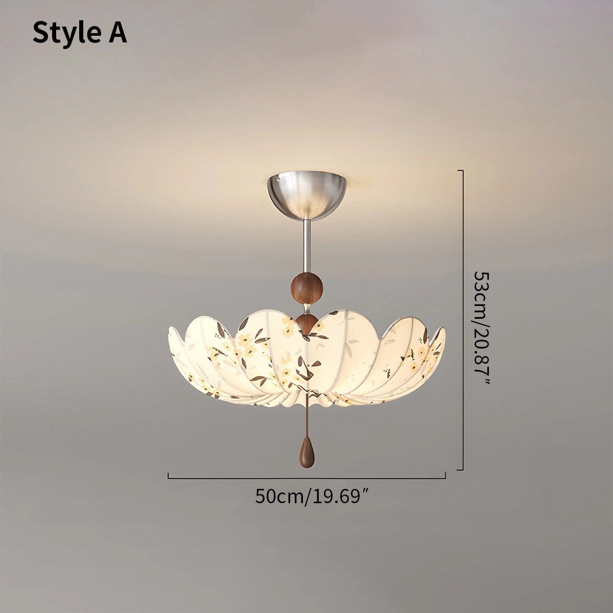 Antizer Floral Fabric Pendant Ceiling Light for Dining Room