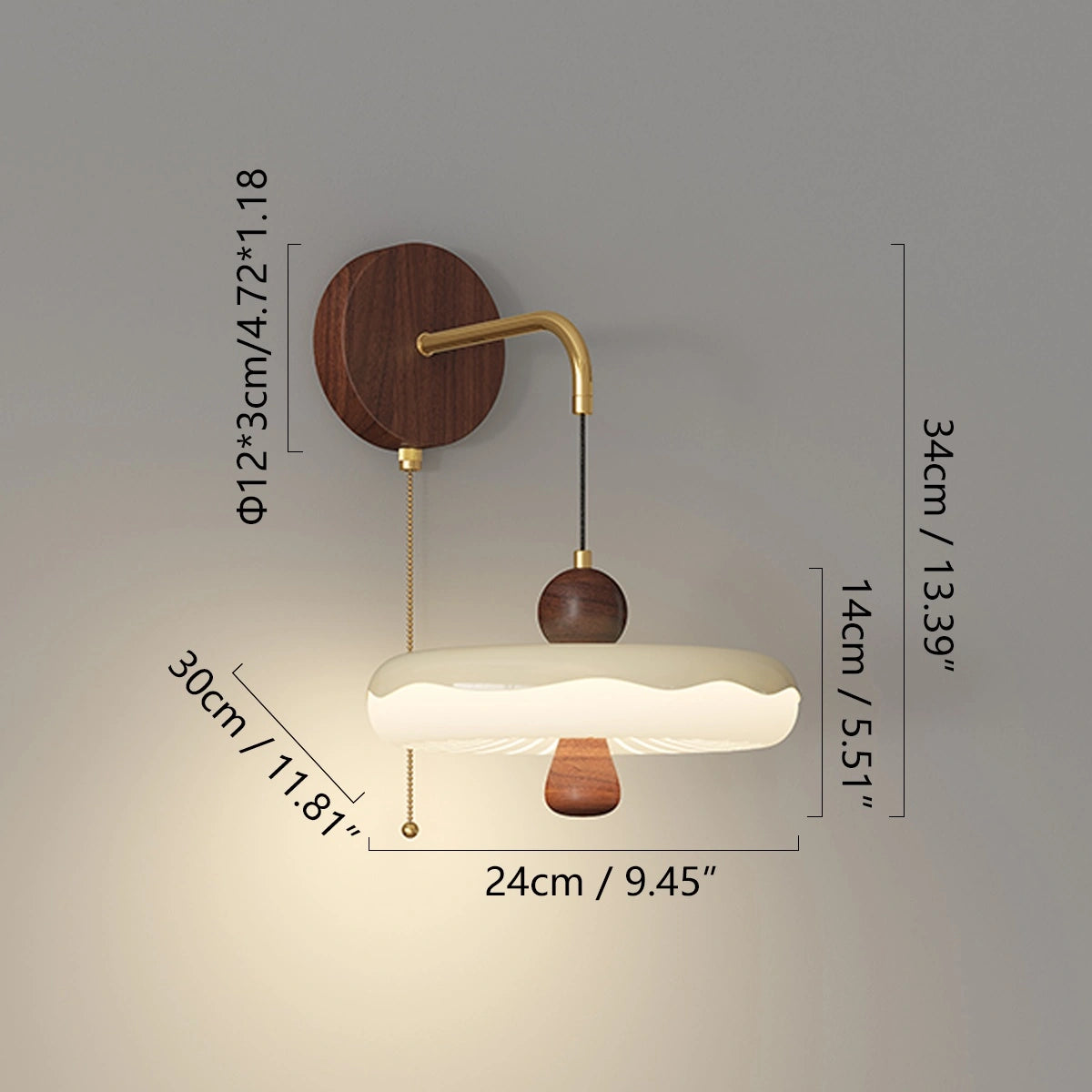 Antizer Cream Style Bedside Wall Lamp with Shelf