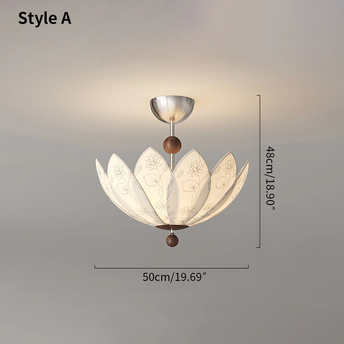 Antizer French Cream Style Fabric Printed Ceiling Lamp