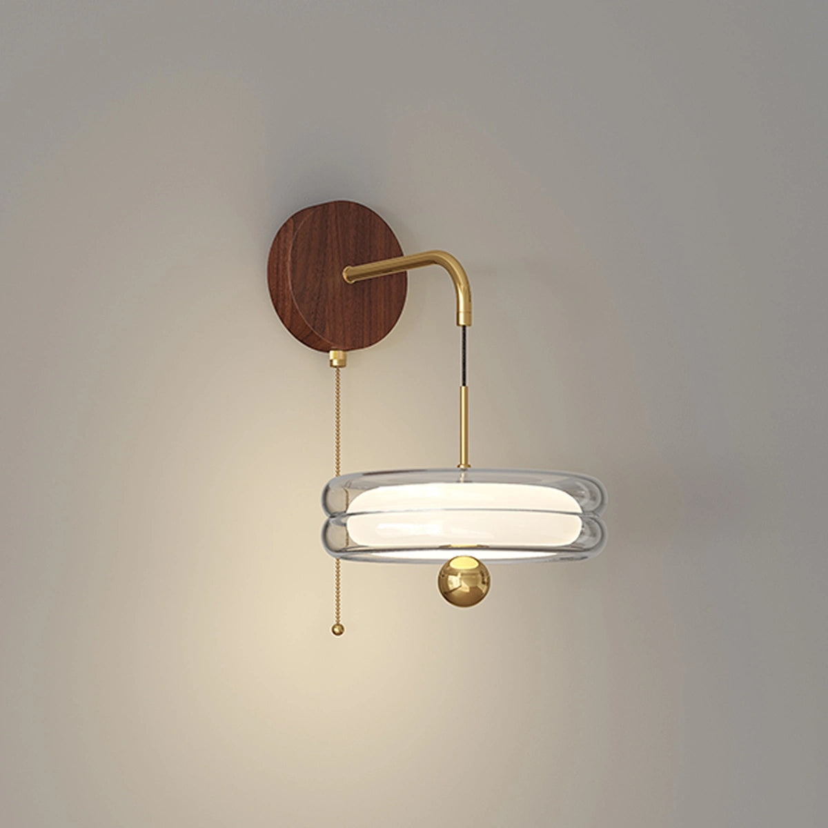 Antizer Round Glass Lampshade Wall Lamp with Tray