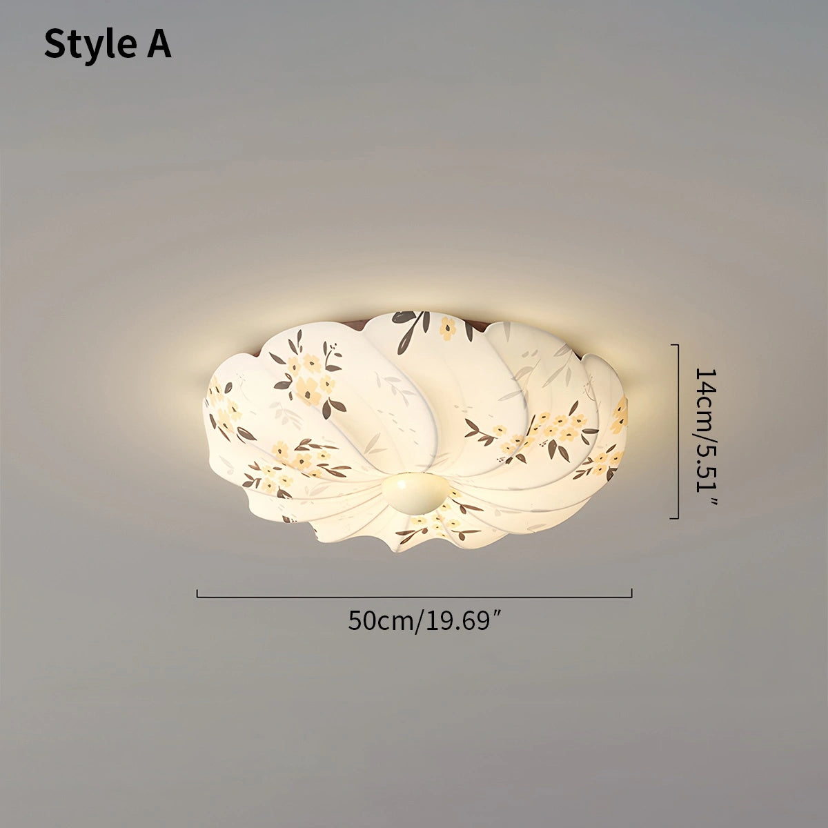 Antizer French Print Fabric Ceiling Lamp for Bedroom