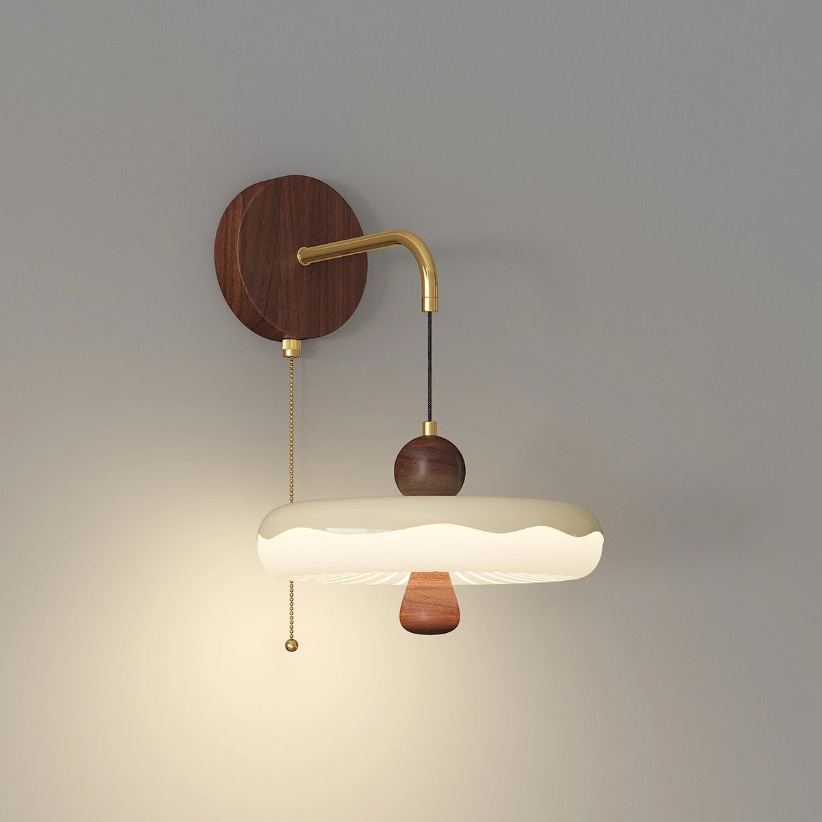 Antizer Cream Style Bedside Wall Lamp with Shelf