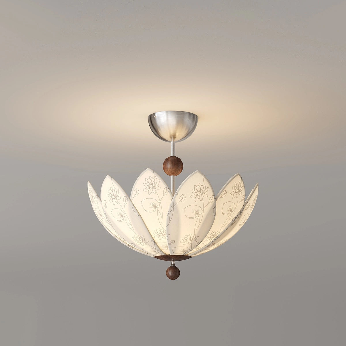 Antizer French Cream Style Fabric Printed Ceiling Lamp
