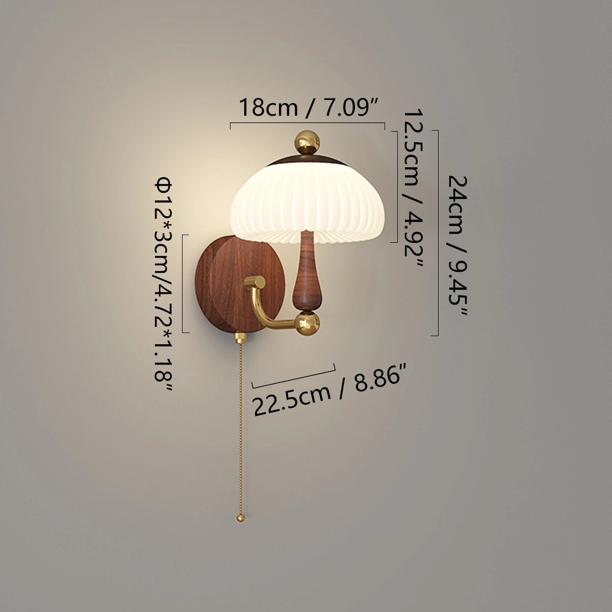 Antizer Cream Mushroom-Shaped Bedside Wall Lamp