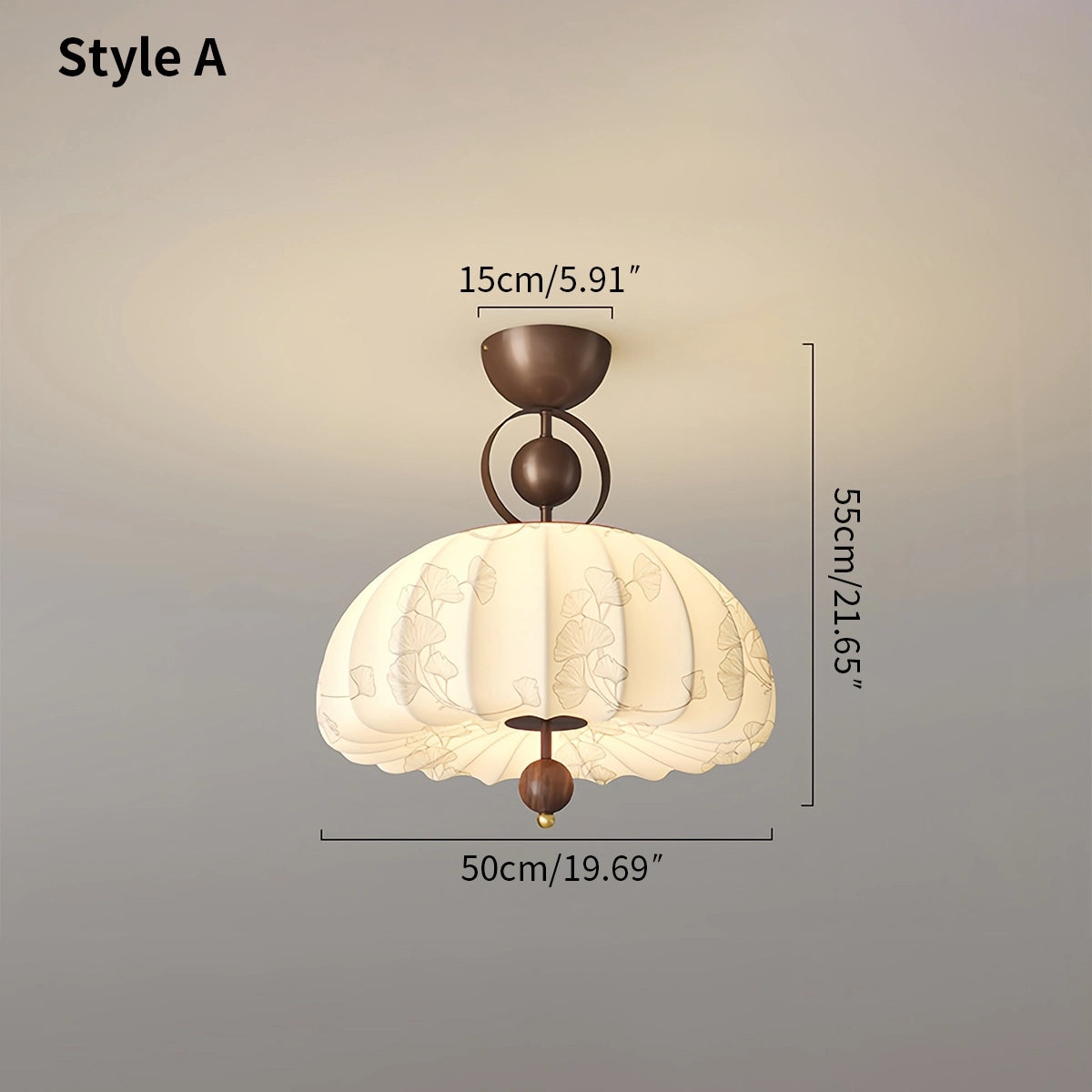 Antizer Retro Fabric Pumpkin Ceiling Lamp for Dining Room