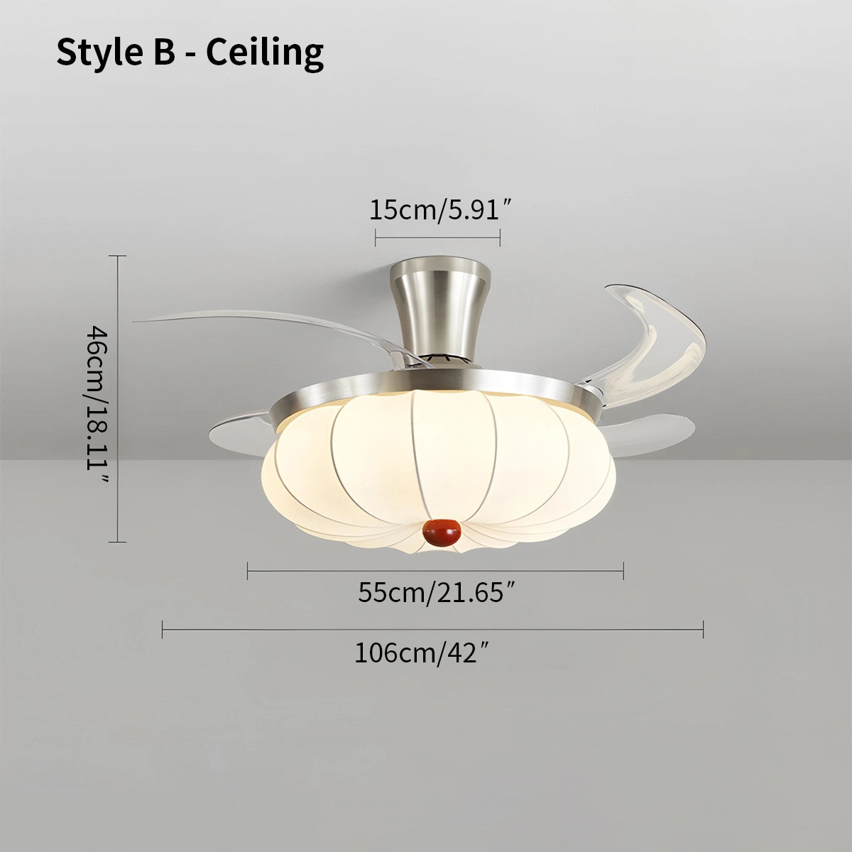 Antizer Retro Fabric Ceiling Fan Light for Dining Room
