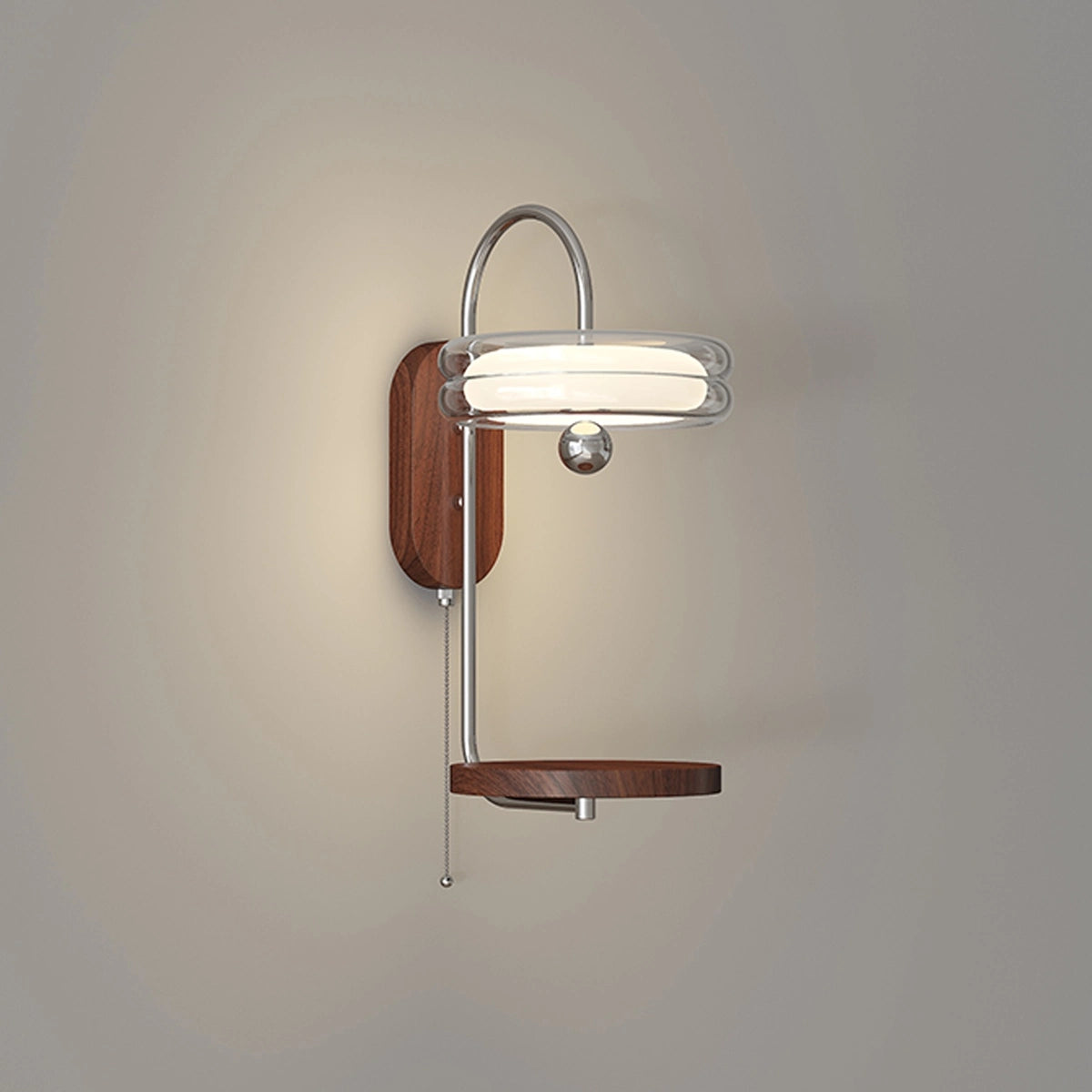 Antizer Round Glass Lampshade Wall Lamp with Tray