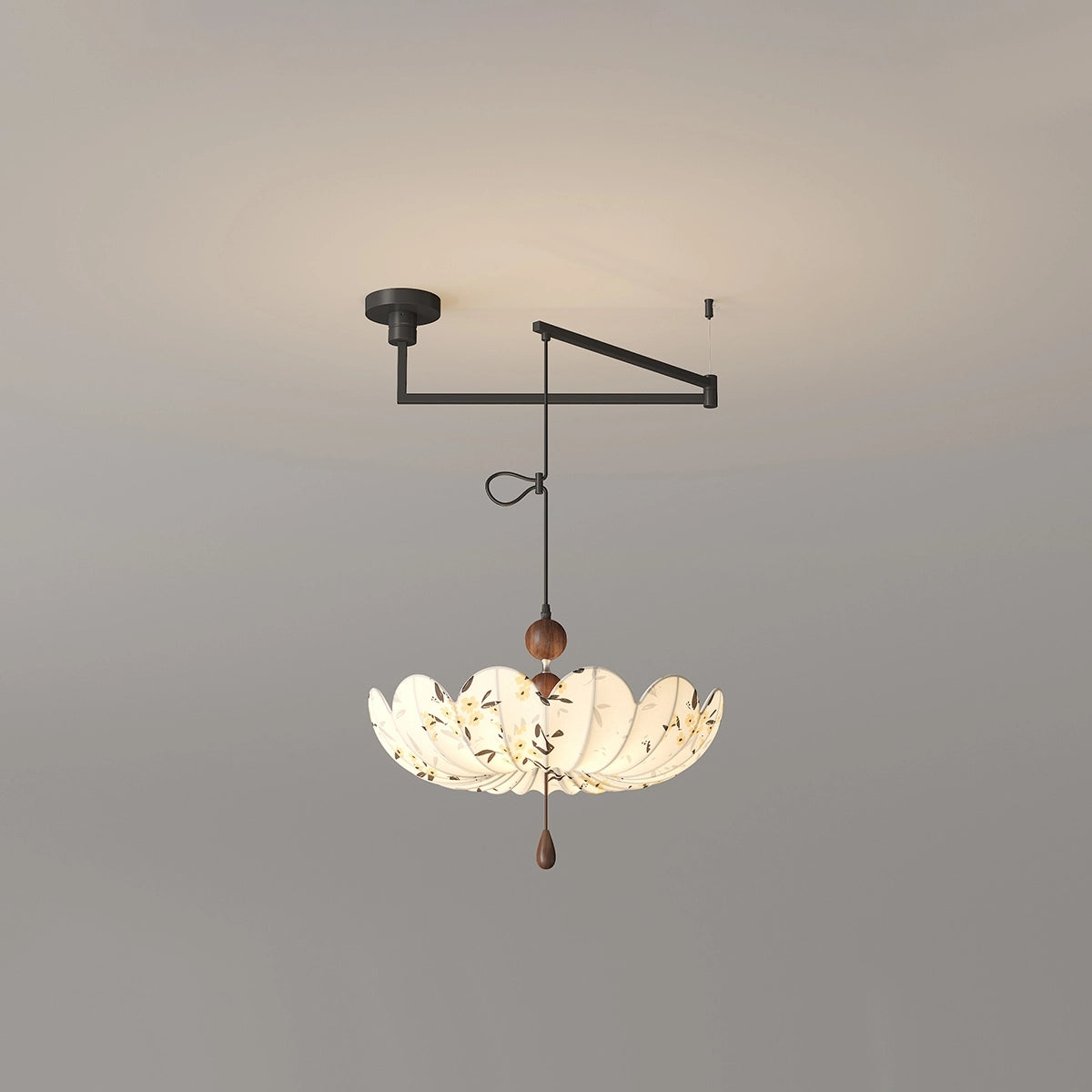 Antizer Floral Fabric Pendant Ceiling Light for Dining Room