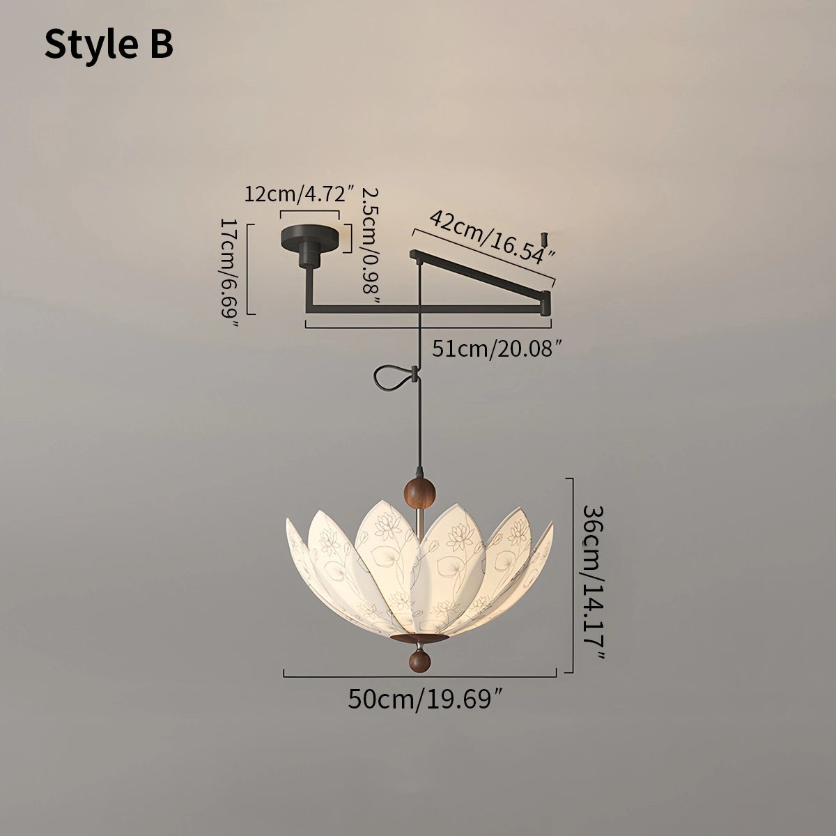 Antizer French Cream Style Fabric Printed Ceiling Lamp