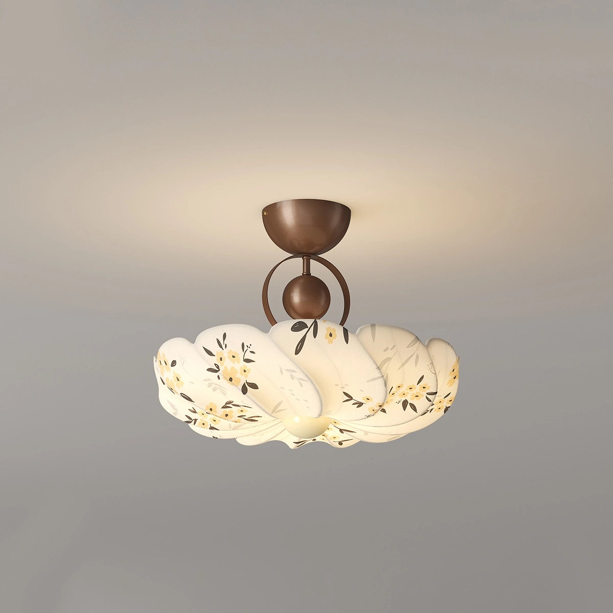 Antizer French Print Fabric Ceiling Lamp for Bedroom