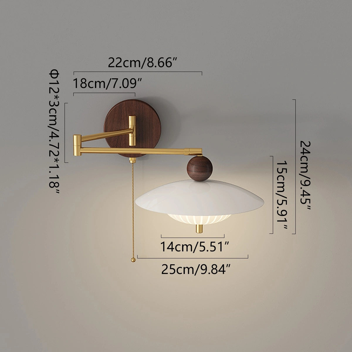 Antizer Cream Adjustable UFO Wall Lamp for Bedside