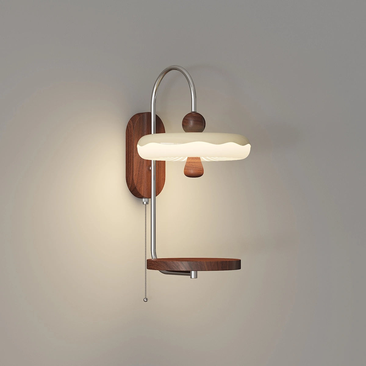 Antizer Cream Style Bedside Wall Lamp with Shelf