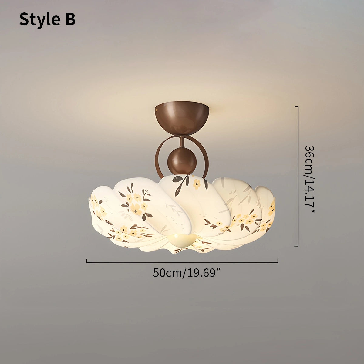 Antizer French Print Fabric Ceiling Lamp for Bedroom