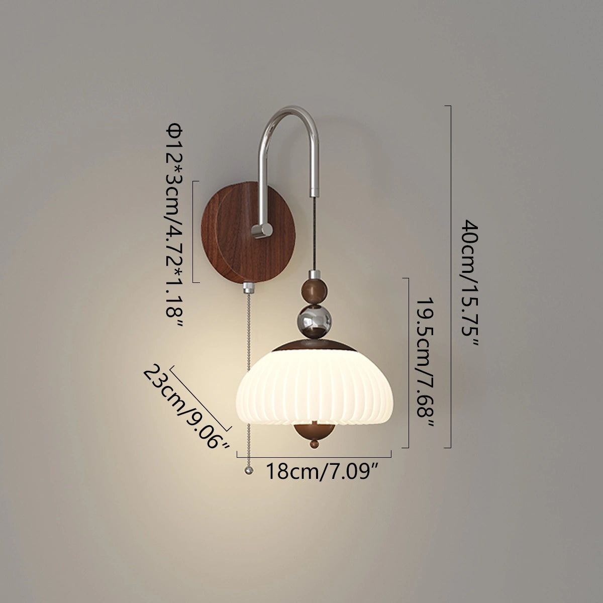Antizer Cream Mushroom-Shaped Bedside Wall Lamp