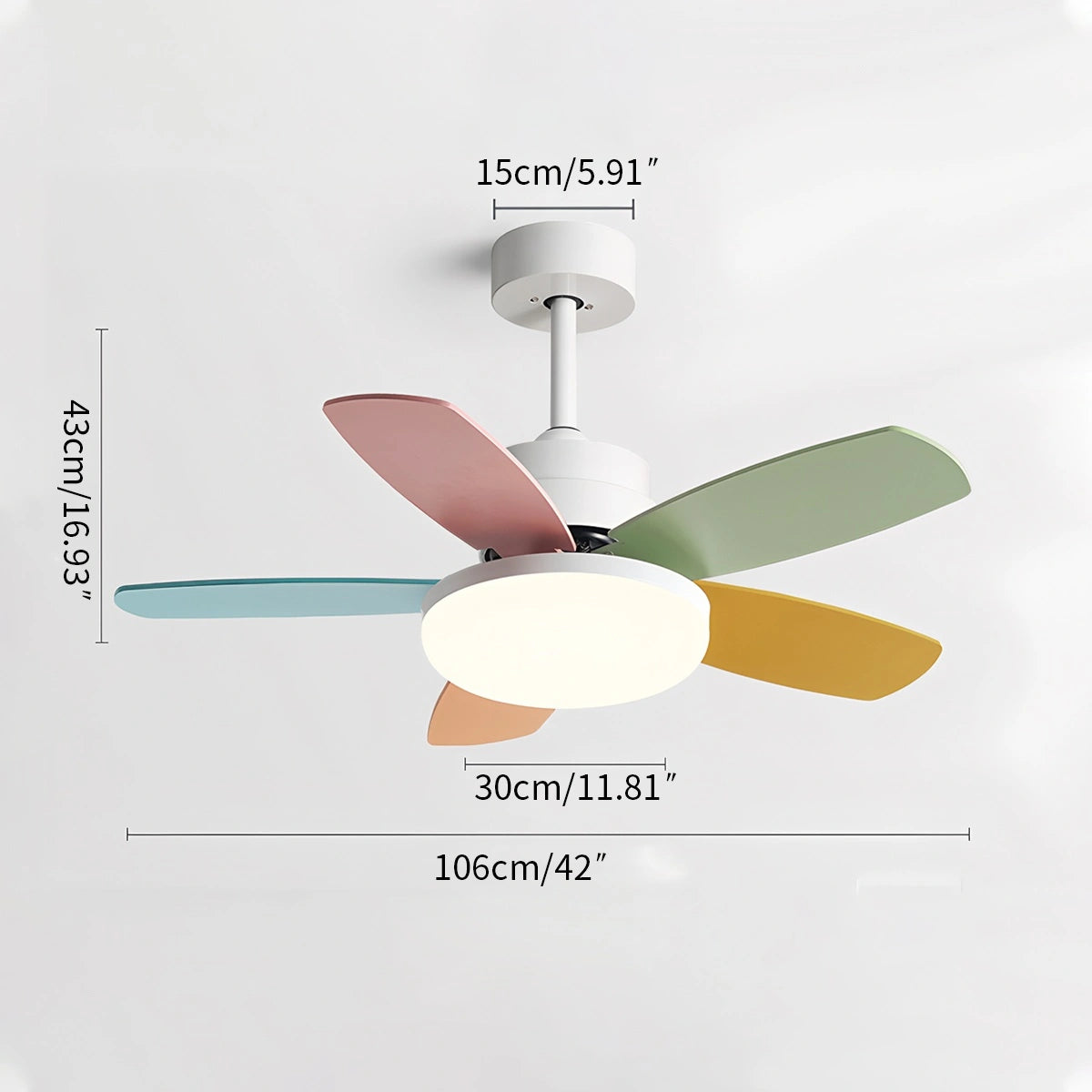 Antizer Nordic Colorful Leaf Ceiling Fan Light