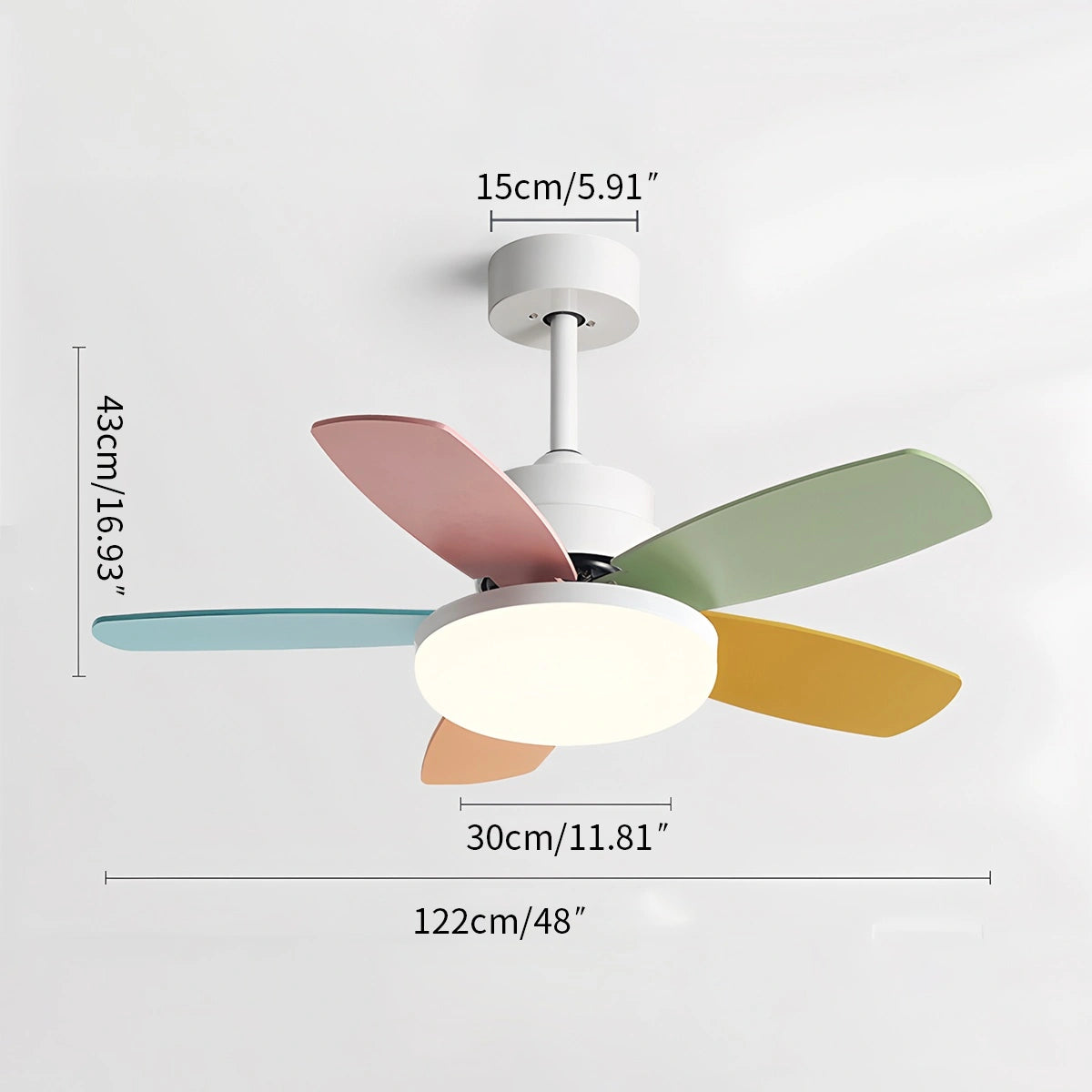 Antizer Nordic Colorful Leaf Ceiling Fan Light