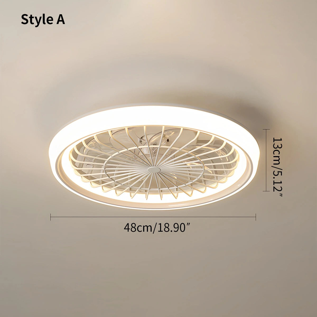 Antizer Modern Round LED Ceiling Fan Light for Bedroom