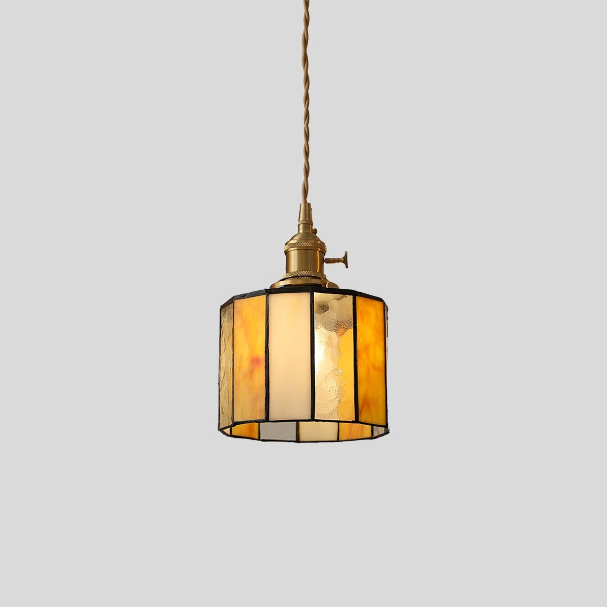 Antizer Vintage Brass Glass Pendant Light