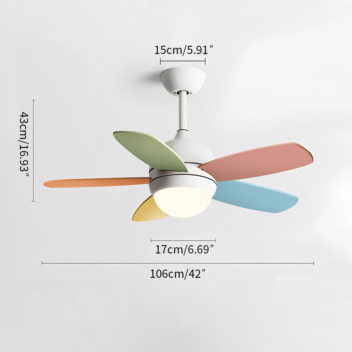 Antizer Nordic Colorful Leaf Ceiling Fan Light