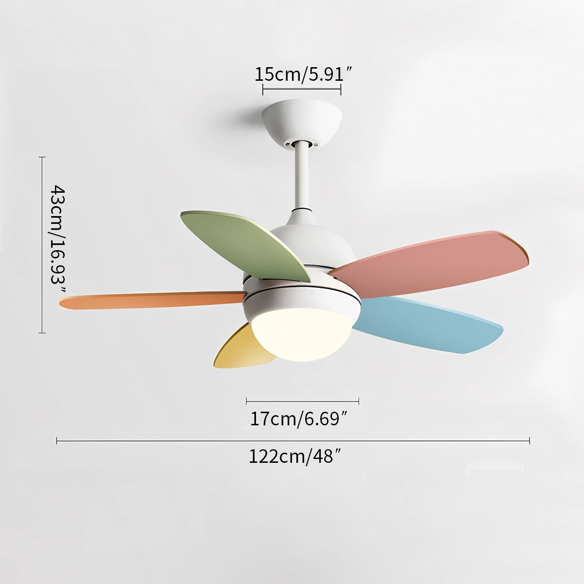 Antizer Nordic Colorful Leaf Ceiling Fan Light