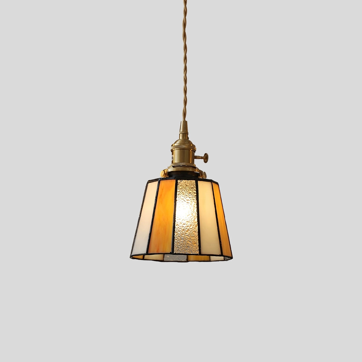 Antizer Vintage Brass Glass Pendant Light