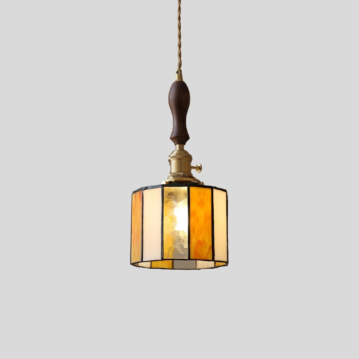 Antizer Vintage Brass Glass Pendant Light
