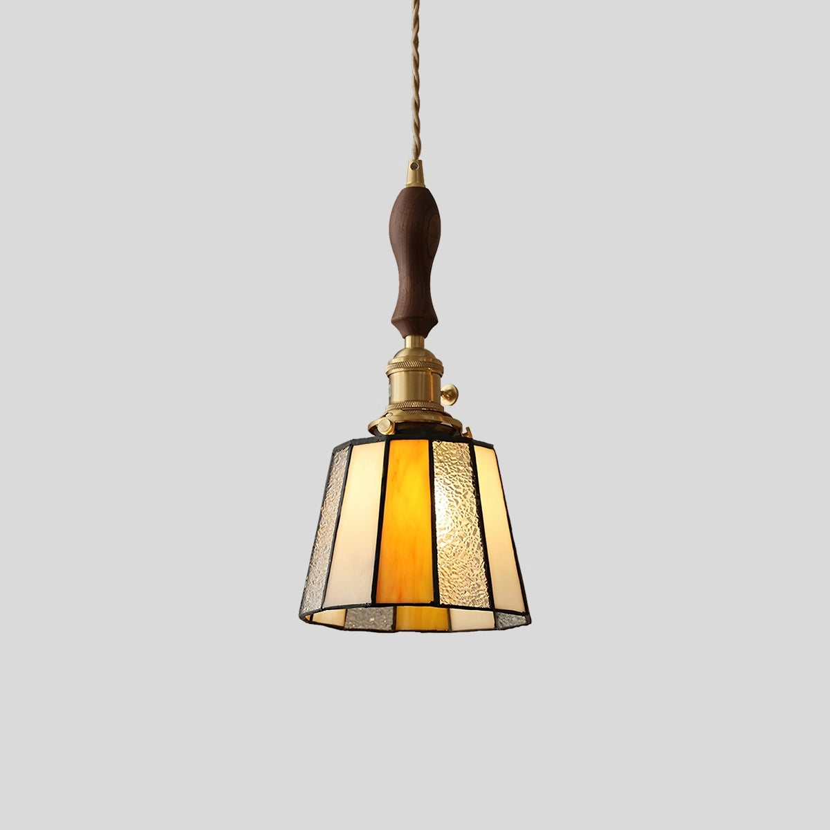 Antizer Vintage Brass Glass Pendant Light