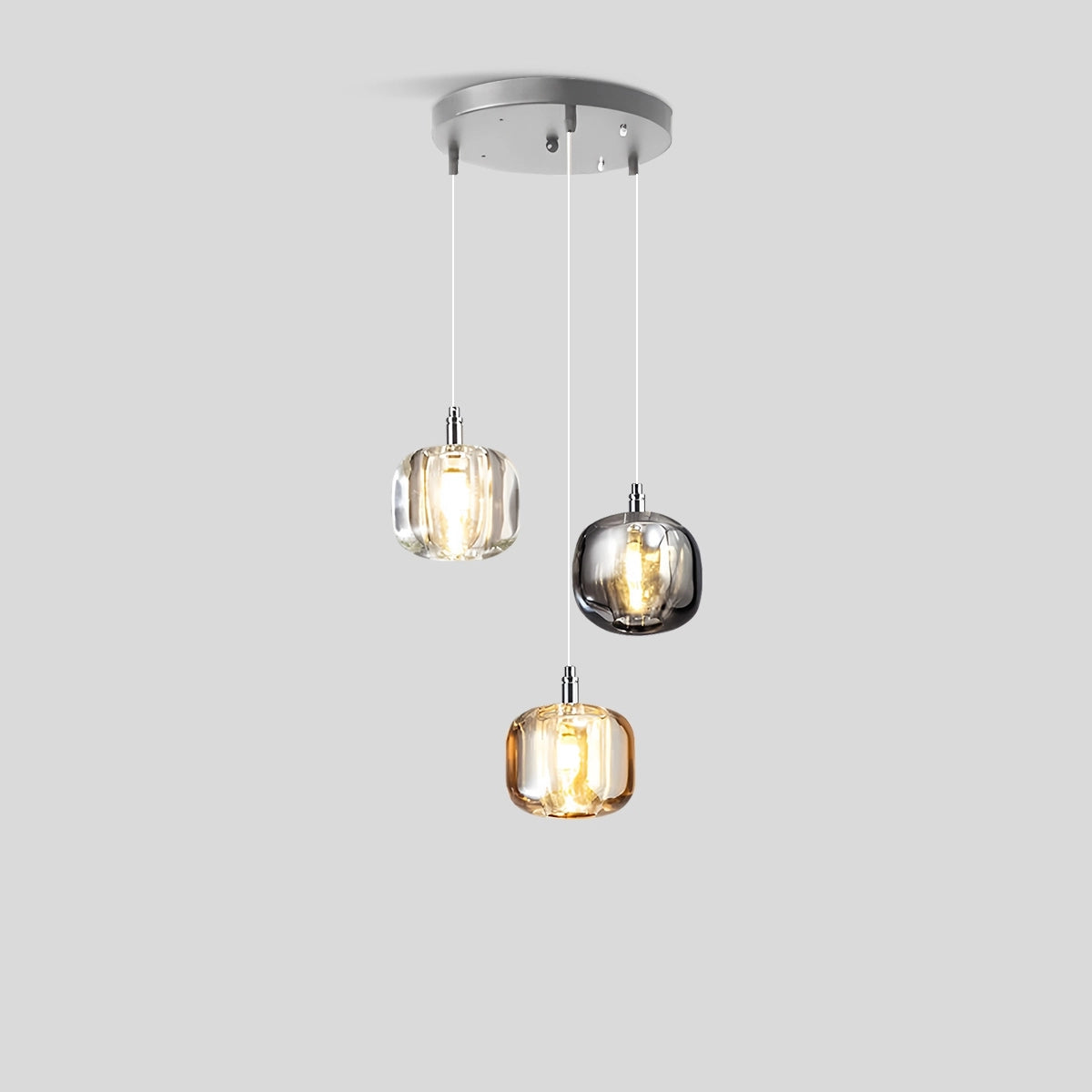 Antizer Colored Glass Multi Pendant Chandelier