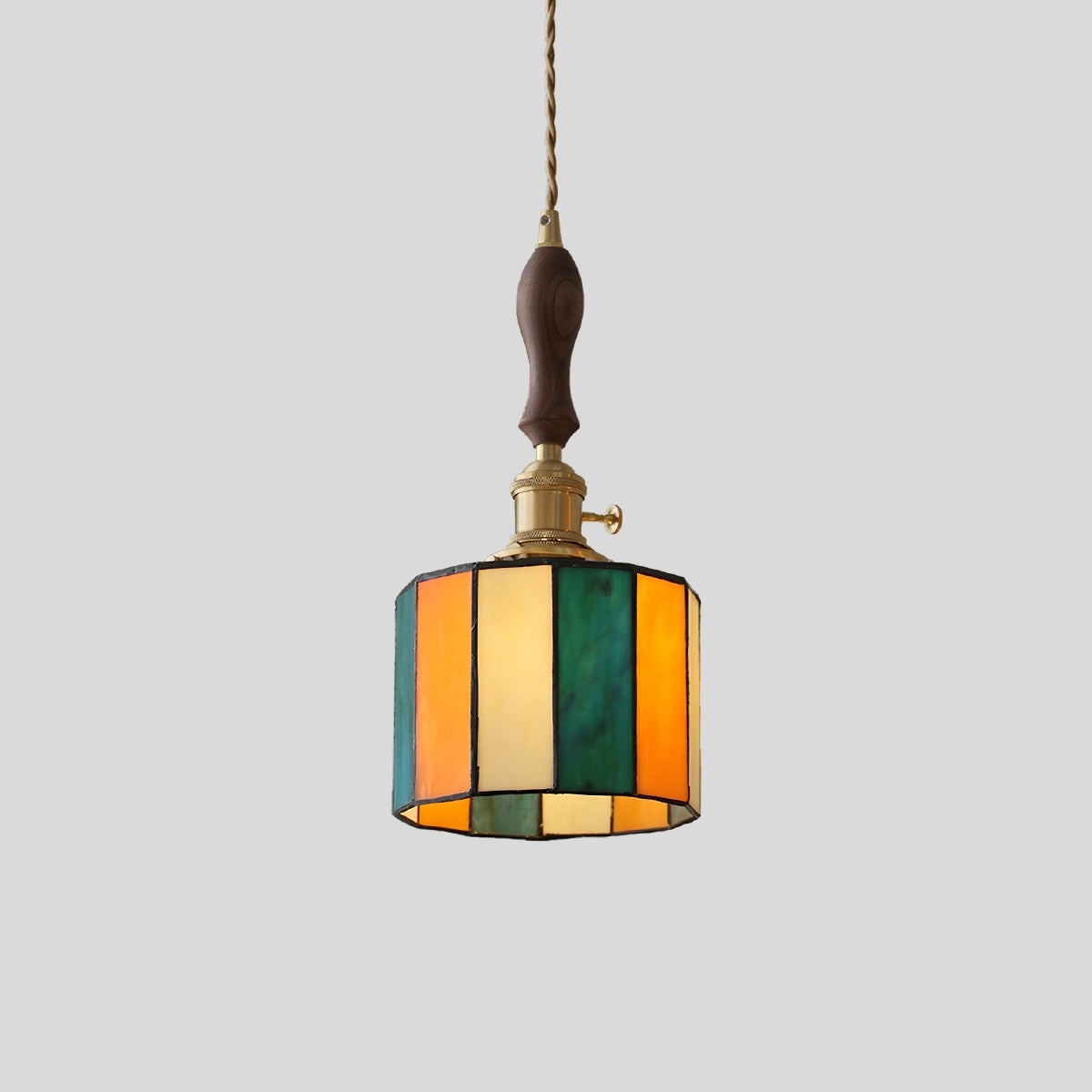 Antizer Vintage Brass Glass Pendant Light