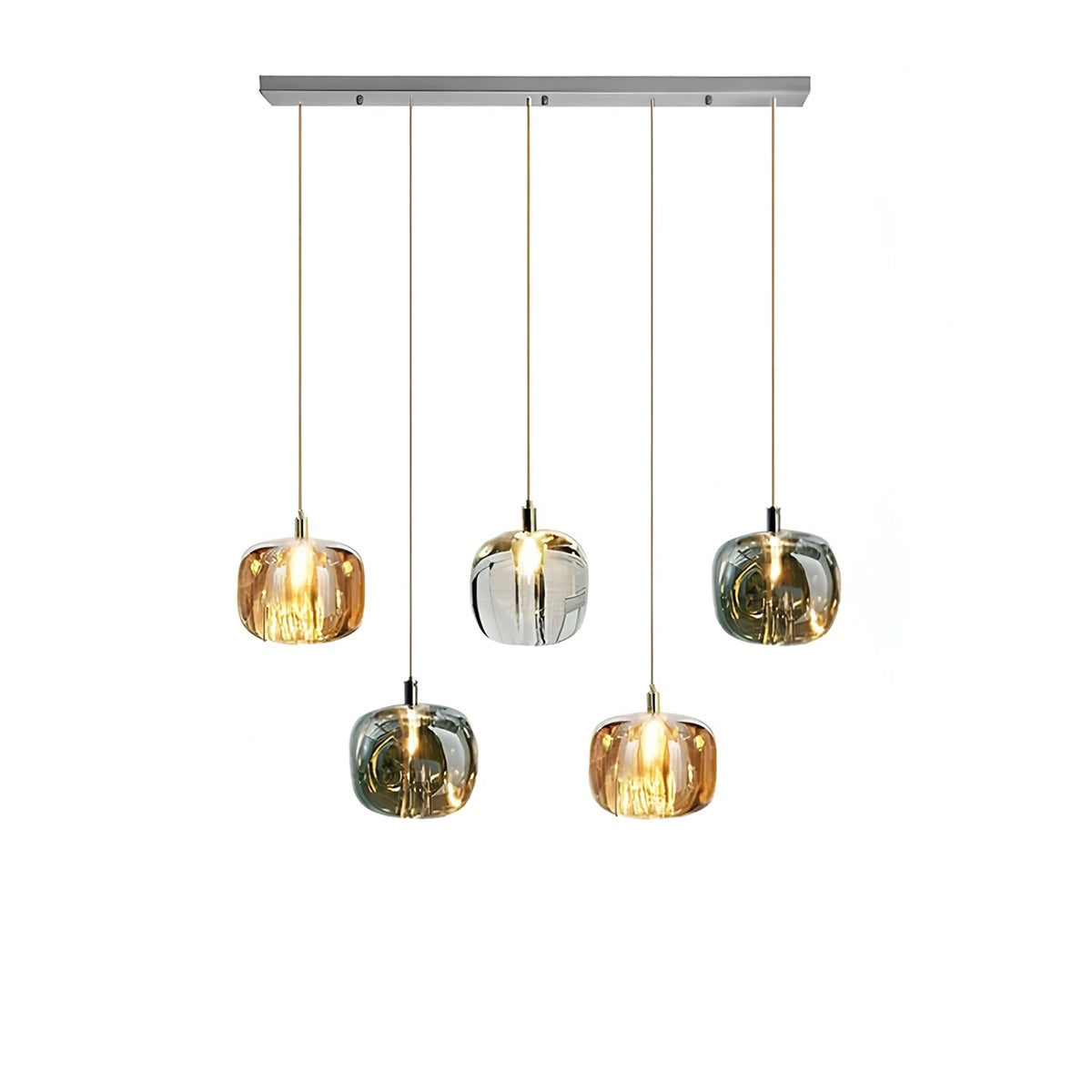 Antizer Colored Glass Multi Pendant Chandelier