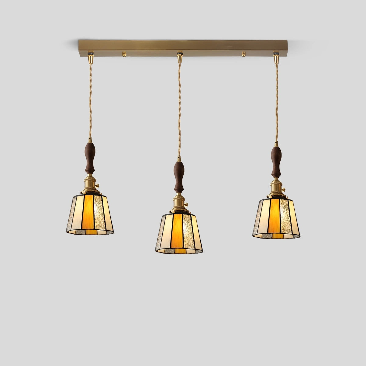 Antizer Vintage Brass Glass Pendant Light
