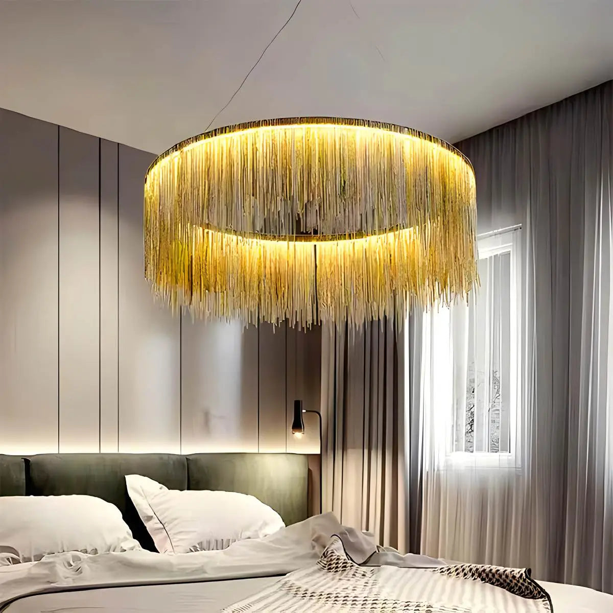 Antizer Modern Art Decor Tassel Chandelier