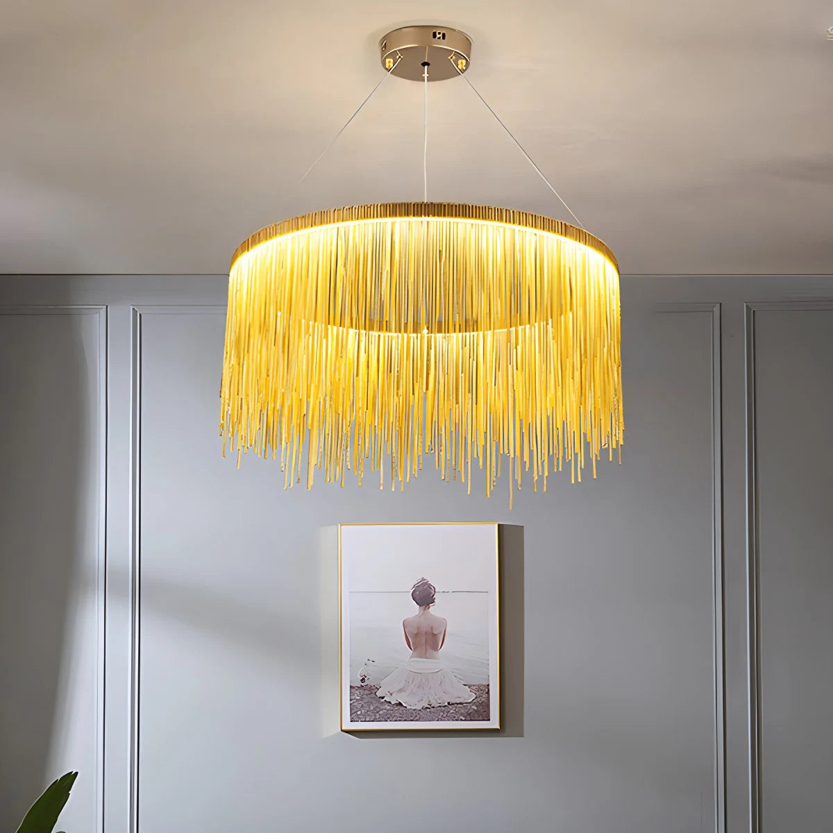 Antizer Modern Art Decor Tassel Chandelier