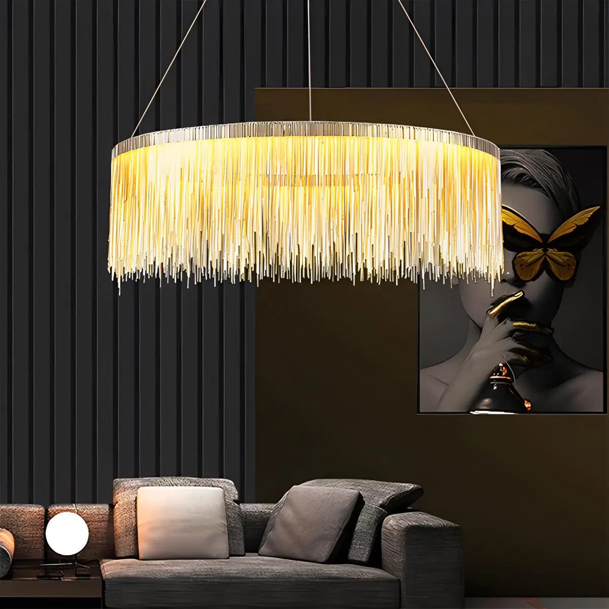 Antizer Modern Art Decor Tassel Chandelier