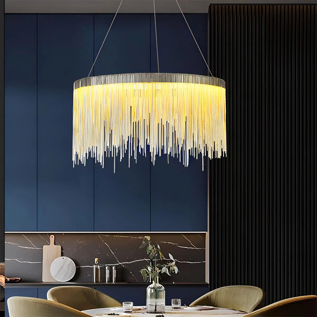 Antizer Modern Art Decor Tassel Chandelier