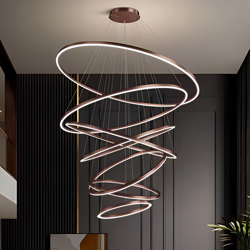 Antizer Tiered Ring Chandelier with Multi-Layer Rings