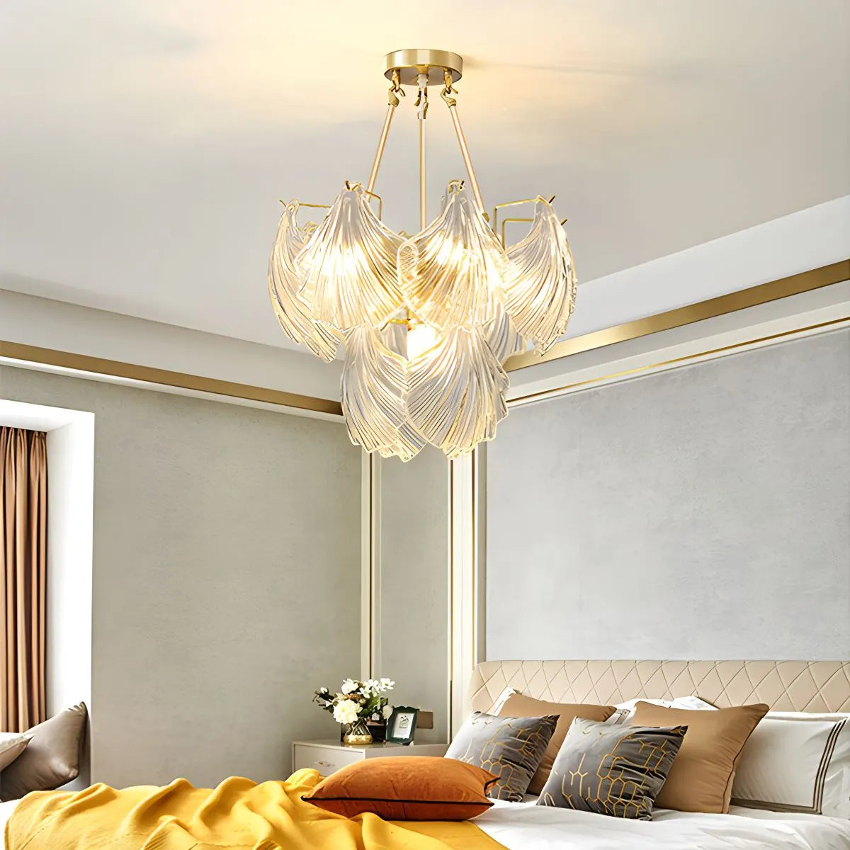 Antizer Vintage Rowan Glass Shell Chandelier