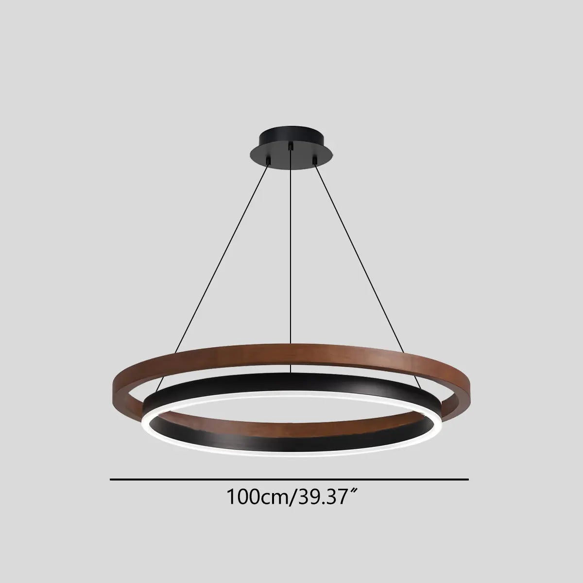 Antizer Circular LED Wood Chandelier for Dining Room