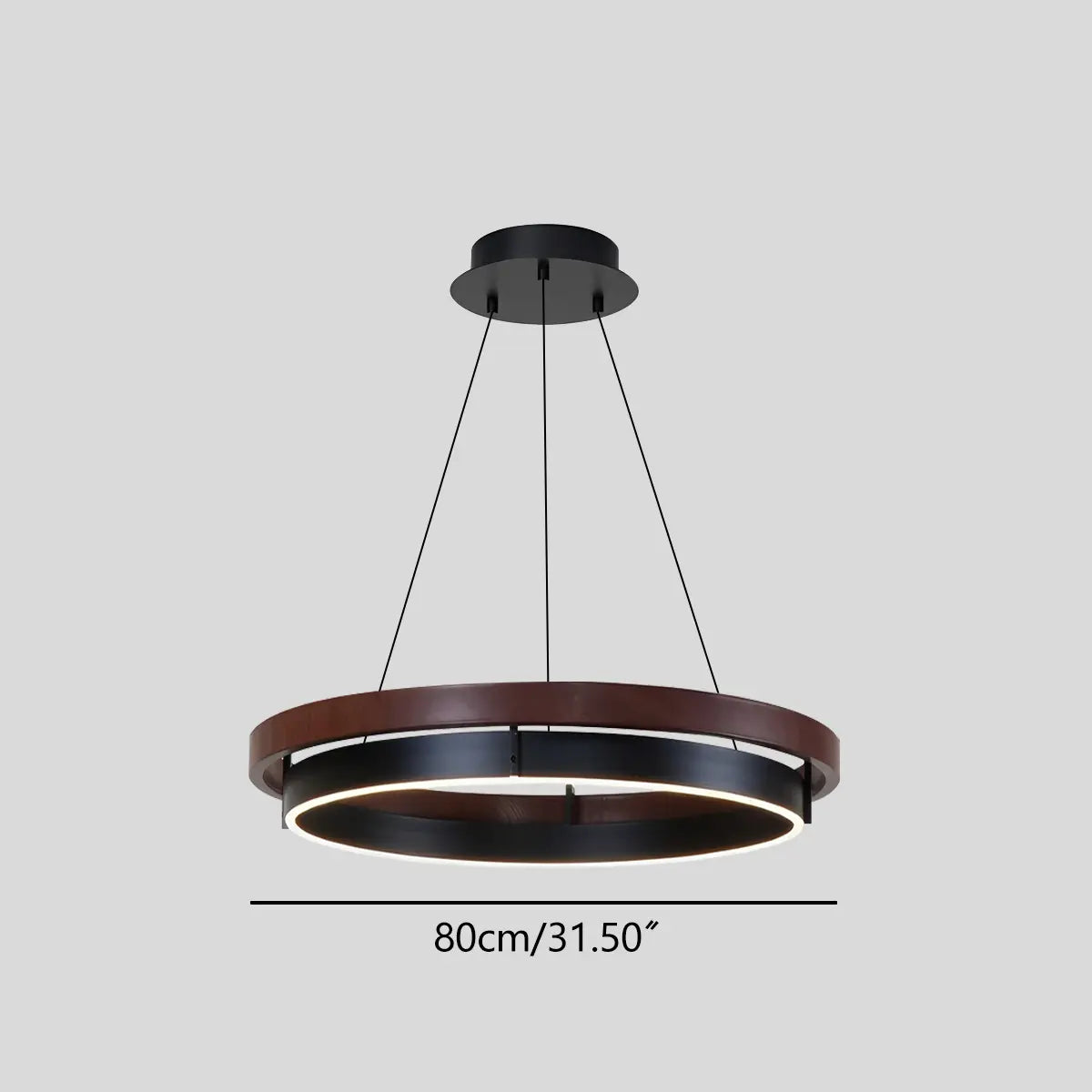 Antizer Circular LED Wood Chandelier for Dining Room